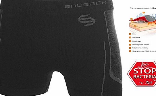 Brubeck  WOMEN FITNESS BOXER SHORTS size S [BX10390] (hips 92-96cm/36.2-37.8in) EXERCISE THERMOACTIVE SEAMLESS QUICK DRY